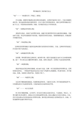 塑料制品的三角形编号表示