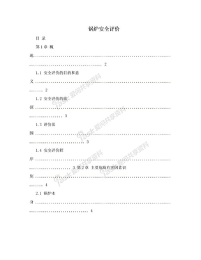 锅炉安全评价