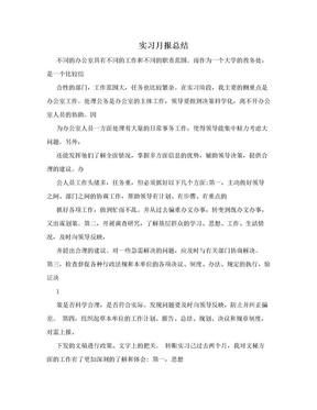 实习月报总结