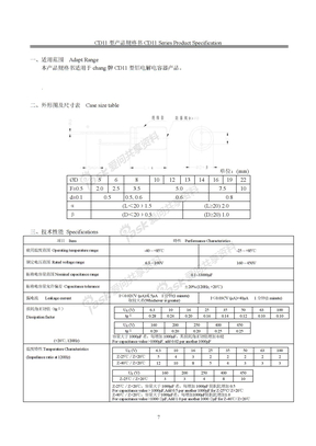 插件电容规格书