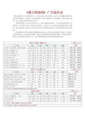 数字铁路网广告报价表1