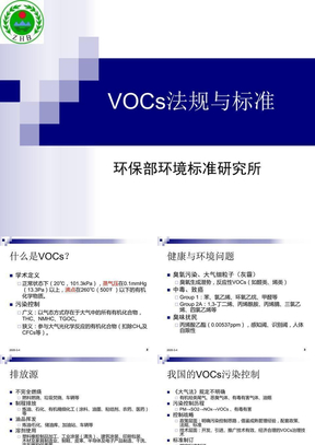 VOC法规与标准