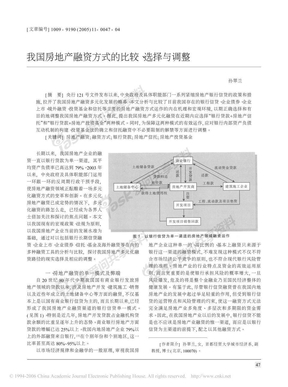 我国房地产融资方式的比较、选择与调整