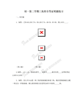 初一全等三角形证明题