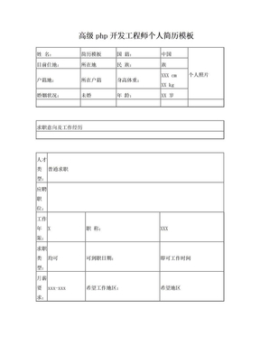 高级php开发工程师 个人简历模板