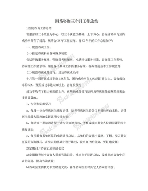 网络咨询三个月工作总结