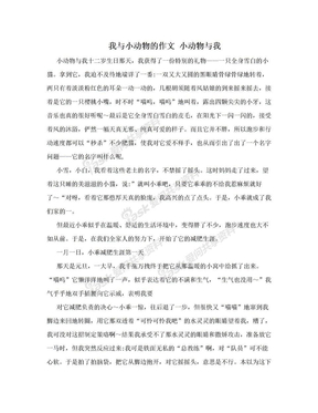 我与小动物的作文 小动物与我