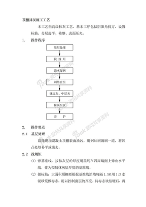 屋面工程顶棚抹灰施工工艺