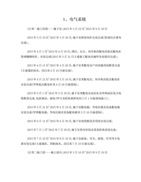 电气施工进度计划