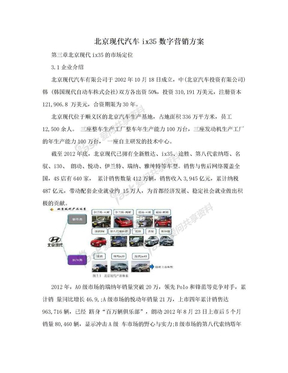 北京现代汽车ix35数字营销方案