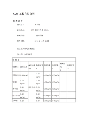 甲醛检测报告样本