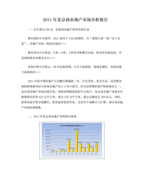 2011年北京商业地产市场总结报告