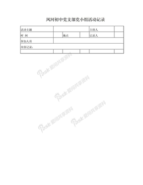 党小组活动记录表