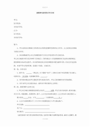 网络大电影投资合作合同