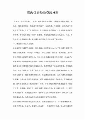 课改优秀经验交流材料