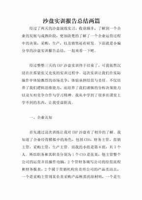 沙盘实训报告总结两篇