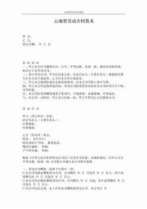 云南省劳动合同范本 (4页)