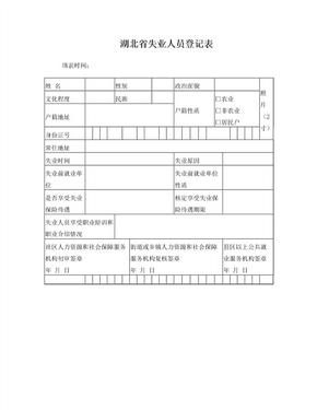 湖北省失业人员登记表