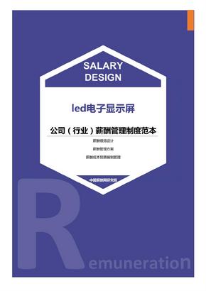 led电子显示屏公司（行业）薪酬管理制度范本-薪酬设计方案资料文集系列