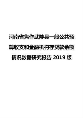 河南省焦作武陟县一般公共预算收支和金融机构存贷款余额情况数据研究报告2019版