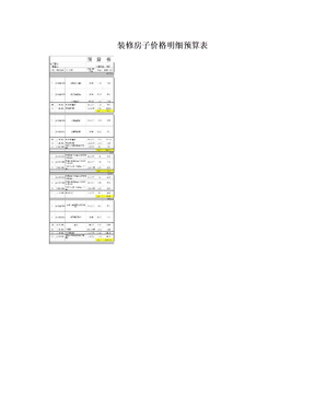 装修房子价格明细预算表