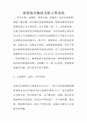 市容综合执法大队工作总结
