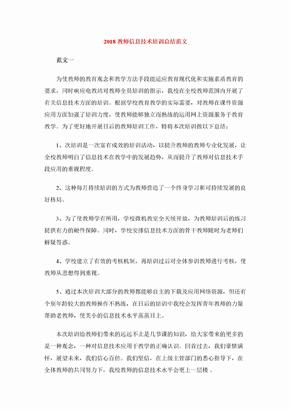 2018教师信息技术培训总结范文