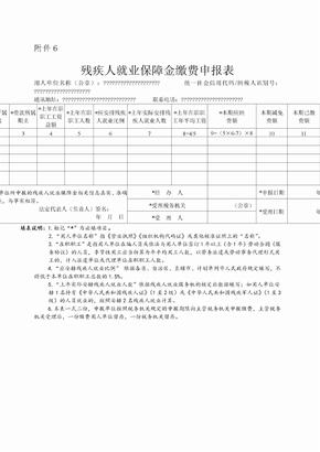 残疾人就业保障金缴费申报表