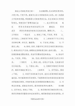 物业公司绩效考核方案