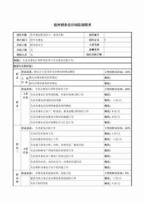 驻外财务会计岗位说明书