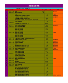 班费收支明细表模板