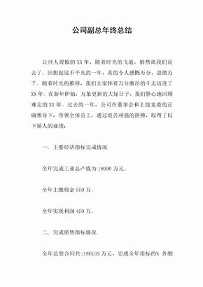 公司副总年终总结