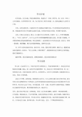 学习计划及反思