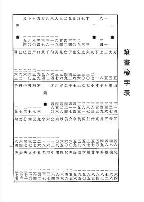 中国隶书大字典笔画检字表
