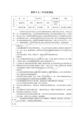 幼儿园教师个人三年规划 (3)