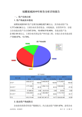福耀玻璃2019年财务分析详细报告
