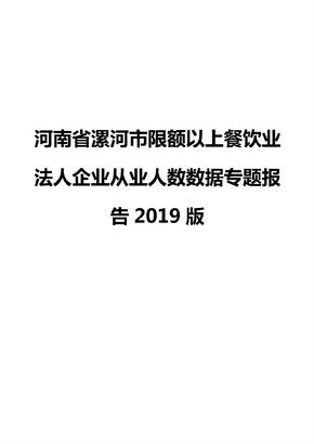 河南省漯河市限额以上餐饮业法人企业从业人数数据专题报告2019版