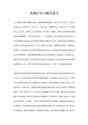 电视台实习报告范文