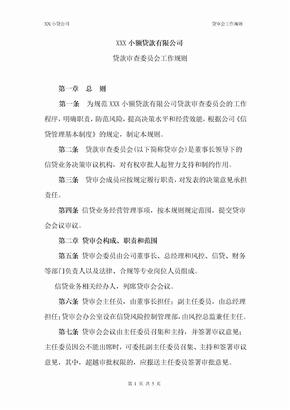 XX小贷公司贷审会工作规则