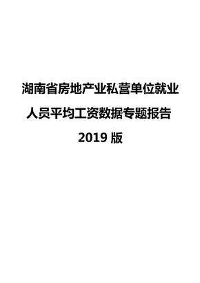 湖南省房地产业私营单位就业人员平均工资数据专题报告2019版