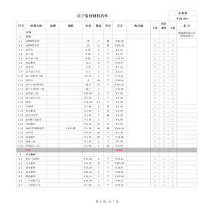 房子装修材料清单