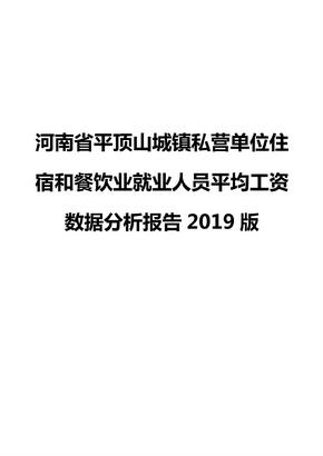 河南省平顶山城镇私营单位住宿和餐饮业就业人员平均工资数据分析报告2019版