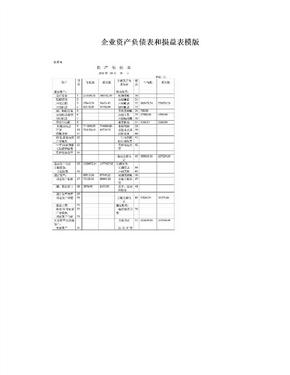 企业资产负债表和损益表模版