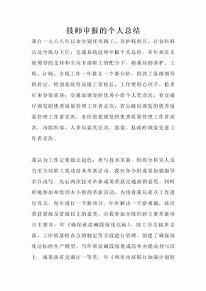 技师申报的个人总结