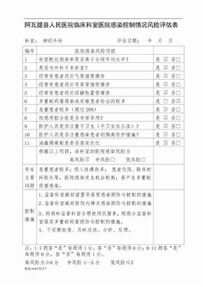 医院感染控制风险评估