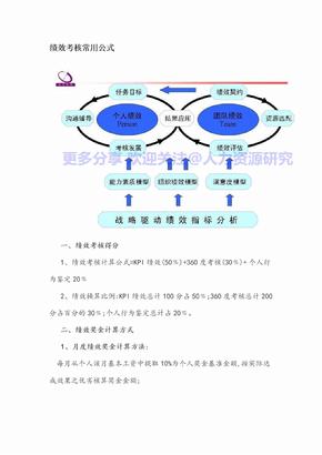 绩效考核常用公式