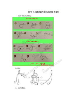 鱼竿鱼钩鱼线的绑法(详细图解)