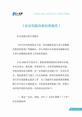 社会实践自检自查报告