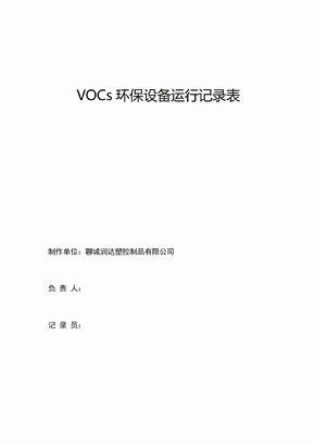 voc设备运行记录表封面操作规程