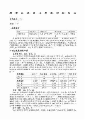 黑龙江省经济发展诊断报告